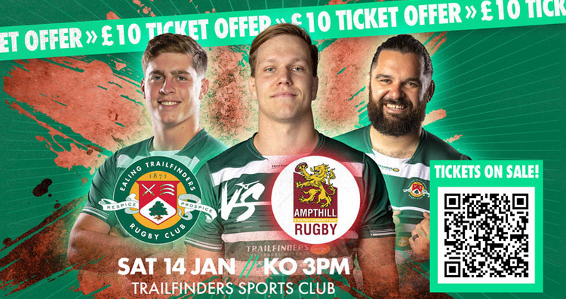 £10 Ticket Offer- Ealing Trailfinders v Ampthill