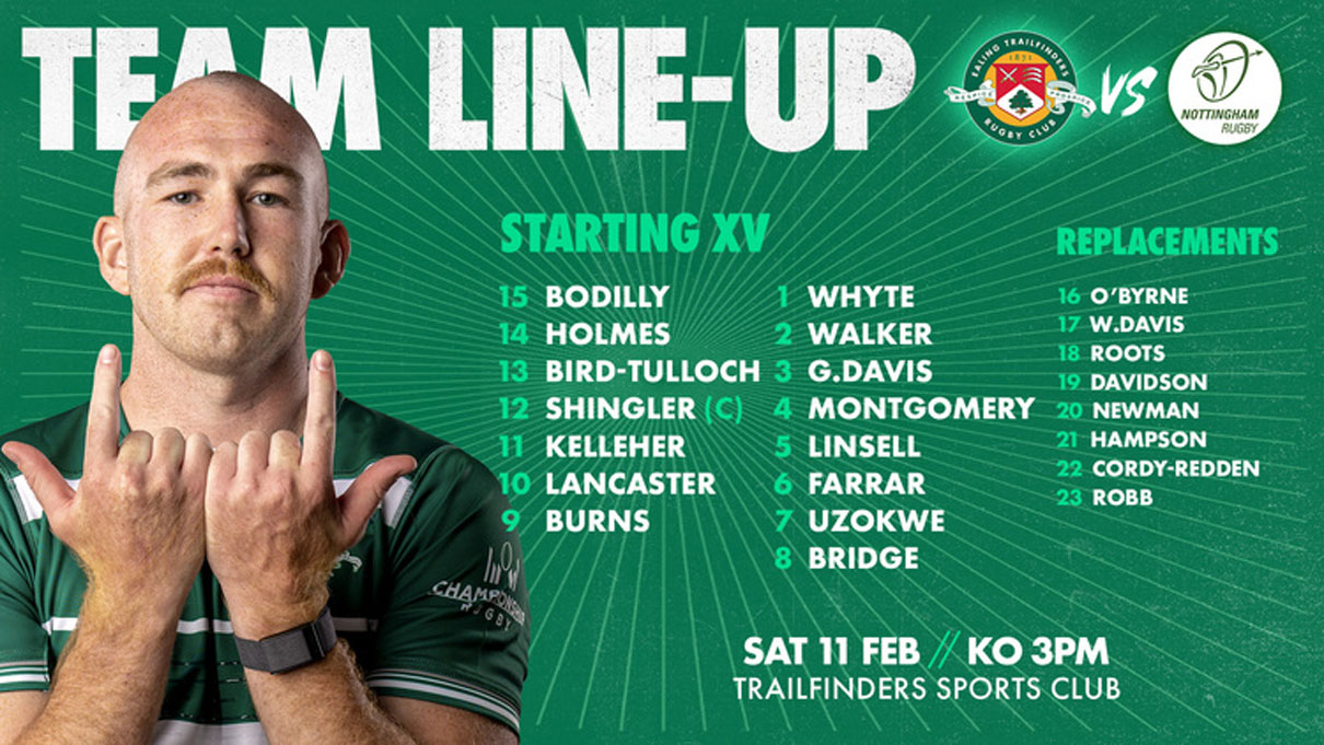 Team Line-Up- Nottingham (H) Cup