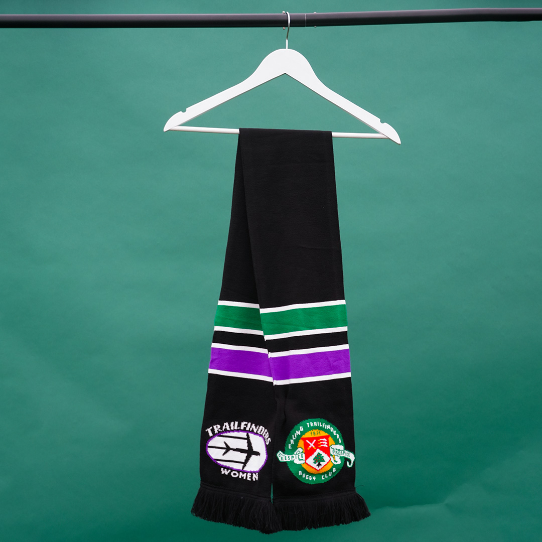 Scarf – black with purple green