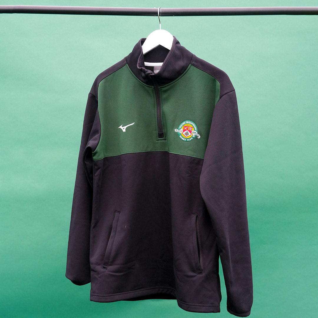 Sweatshirt – black green zip