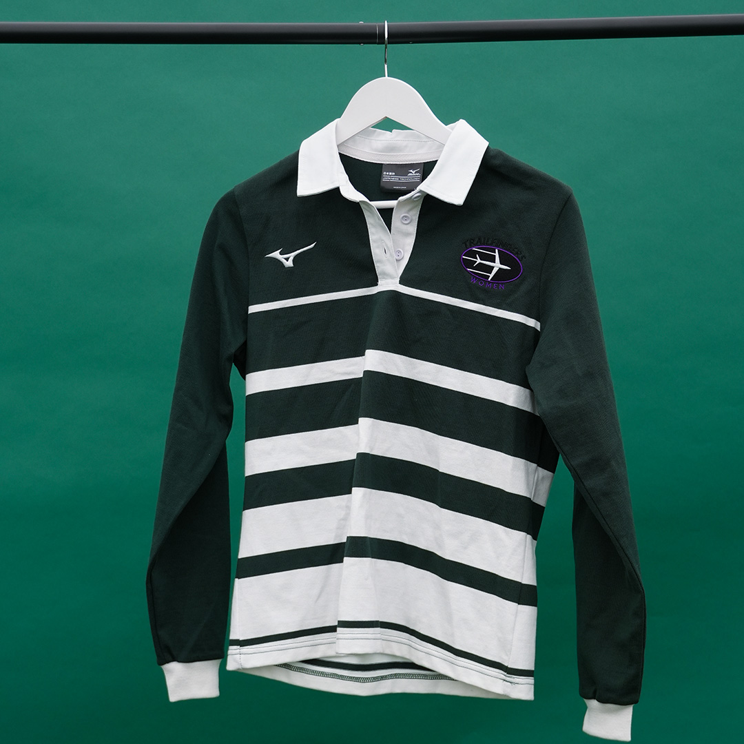 Top – green stripe womens white collar -kid?